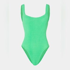 Hunza G Square Neck One Piece Lime Green